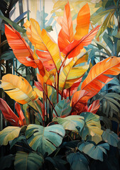 Savor Exotic Foliage: Dive into the World of Watercolor Tropics