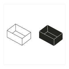 Box Outline And Vector 