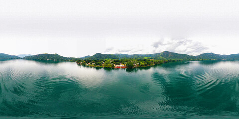 360 Lakeside Vista: Panoramic Splendor of Santa María del Oro, Nayarit, Mexico. Crater Lake with a...