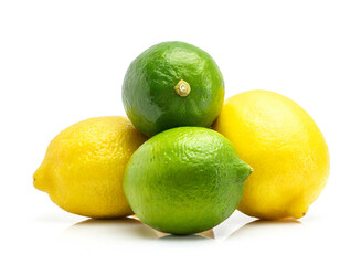 Zitronen limetten isoliert auf weißen Hintergrund, Freisteller