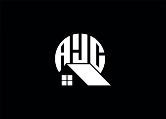 Real Estate Letter AJC Monogram Vector Logo.Home Or Building Shape AJC Logo.