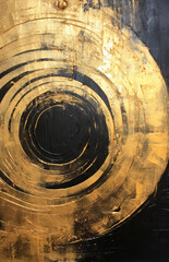 Cosmic Orbs on Rustic Gold Background
