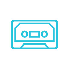 Cassette tape retro symbol. From blue icon set.