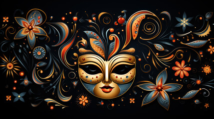 Ornate carnival masquerade illustration background