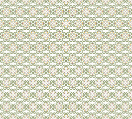 Seamless pattern for background, wallpaper, textile printing, packaging, wrapper, etc. Intersecting curved ornaments and scrolls forming abstract oriental backdrop.