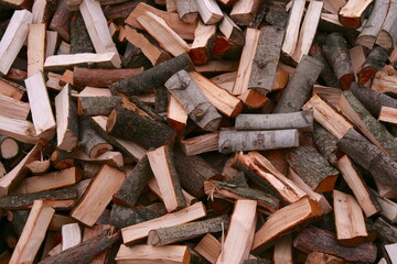 freshly chopped firewood background texture