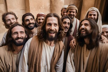 Imagining Jesus smiling with his disciples