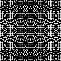 Abstract Shapes.Vector Seamless Black and White Pattern.Design element for prints, decoration, cover, textile, digital wallpaper, web background, wrapping paper, clothing, fabric, packaging, cards.