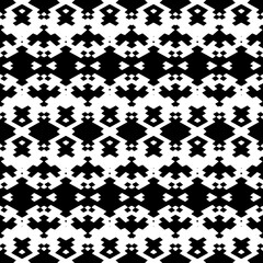 Fototapeta premium Abstract Shapes.Vector Seamless Black and White Pattern.Design element for prints, decoration, cover, textile, digital wallpaper, web background, wrapping paper, clothing, fabric, packaging, cards.