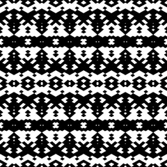 Fototapeta premium Abstract Shapes.Vector Seamless Black and White Pattern.Design element for prints, decoration, cover, textile, digital wallpaper, web background, wrapping paper, clothing, fabric, packaging, cards.