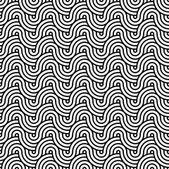 Black Seamless geometric japanese circles pattern