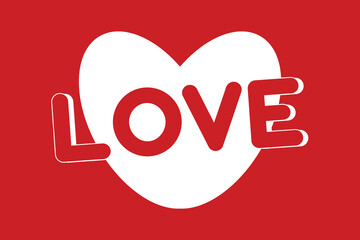 White heart Red background wedding invitations greeting card posters Birthday vector banner Copy space for text Valentine's card Sipmle love design 14 february Cute sale banner poster Flat typography