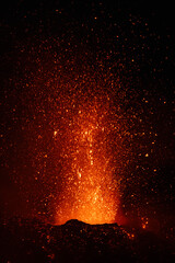 Eruptive vent with lava emis at the top of the Etna volcano - obrazy, fototapety, plakaty