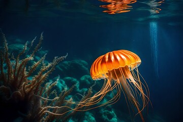 Fototapeta na wymiar Jellyfish in the sea