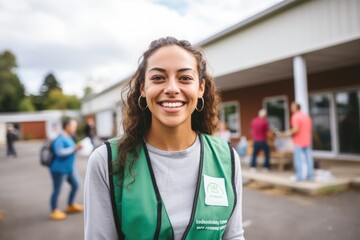Portrait of a young smiling volunteer at community center