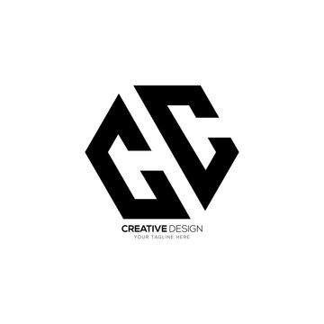 Letter Cc hexagon shape creative unique modern monogram abstract logo