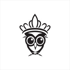 vector owl simple mascot logo template design illustration