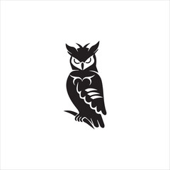 vector owl simple mascot logo template design illustration