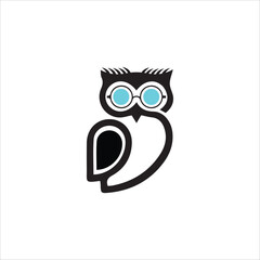 vector owl simple mascot logo template design illustration