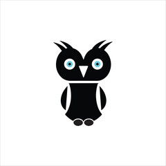 vector owl simple mascot logo template design illustration