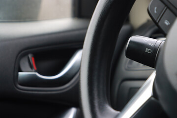 controls for light indicators in a car. Selective focus