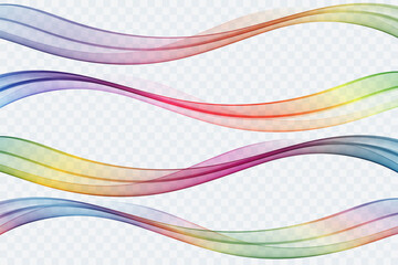 Set of abstract colorful waves. The color of the rainbow. Futuristic element for presentation, card, flyer and brochure.