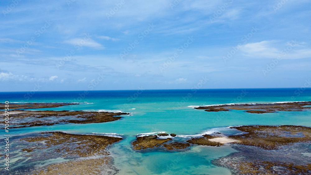 Sticker Praia de São Miguel dos Milagres - São Miguel dos Milagres/AL - Foto de drone
