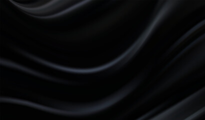 Modern luxury background design. Smooth elegant black satin texture abstract background.