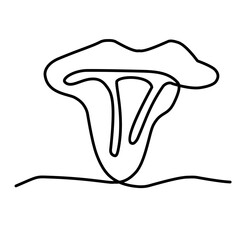 mushroom continuous line art