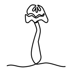 mushroom continuous line art