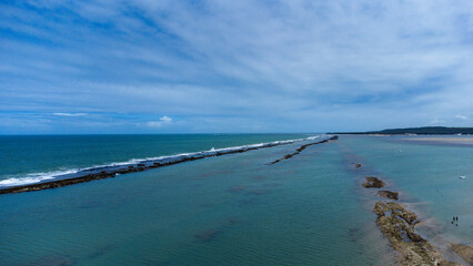 Praia da Barra de São Miguel - Barra de São Miguel/AL - Foto de drone

