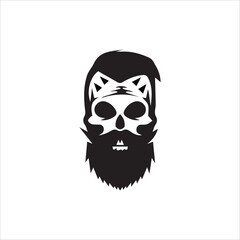 vector monochrome vintage skull icon illustration.