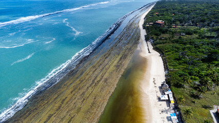 Praia da Barra de São Miguel - Barra de São Miguel/AL - Foto de drone
