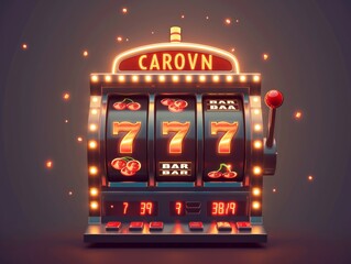 Casino slot machine wins the jackpot. Big win. illustration Generative AI