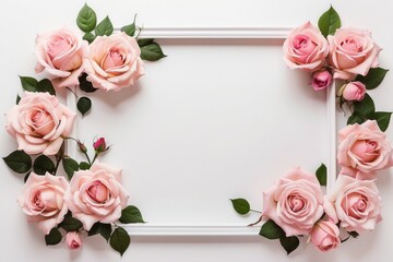 pink roses on a wooden background