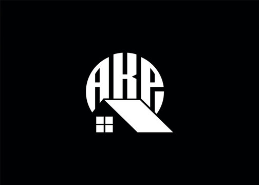 Real Estate Letter AKP Monogram Vector Logo.Home Or Building Shape AKP Logo