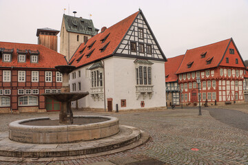 Marktplatz in Bad Gandersheim; Rathaus und Rickesches Haus 
