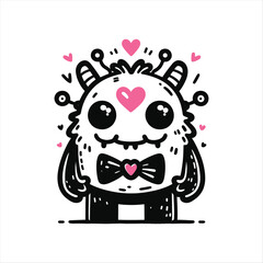 vector funny monster hand drawn doodle set