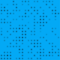Abstract seamless geometric pattern. Mosaic background of black squares. Evenly spaced  shapes of different color. Vector illustration on light blue background