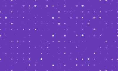 Seamless background pattern of evenly spaced white multiply symbols of different sizes and opacity. Vector illustration on deep purple background with stars