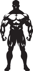 Graphite Physique Full Body Vector Logo Art Defined Force Bodybuilders Iconic Black Vector
