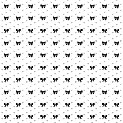Square seamless background pattern from black bow symbols are different sizes and opacity. The pattern is evenly filled. Vector illustration on white background