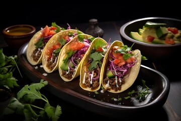 hard shell tacos with crunchy beef and garden vegetables