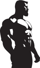 Blackened Brawn Bodybuilders Iconic Symbol Graphite Glance Full Body Black Symbol