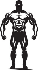 Defined Dominance Bodybuilders Iconic Design Jet Black Bulk Full Body Black Emblem