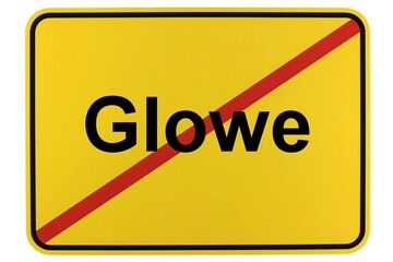 Illustration eines Ortsschildes der Gemeinde Glowe in Mecklenburg-Vorpommern