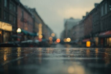 view of the city after rain - obrazy, fototapety, plakaty