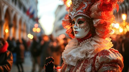 Dressed up woman at the venetian carnival