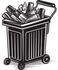 Extinguished Habit Black Vector Logo Design Bin of Discarded Smoke No Smoking Icon