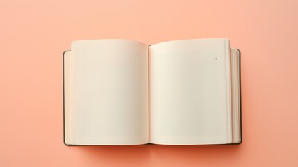 Blank Open Book Isolated on Pastel Color Background. Study, Education, Knowledge, Mockup

